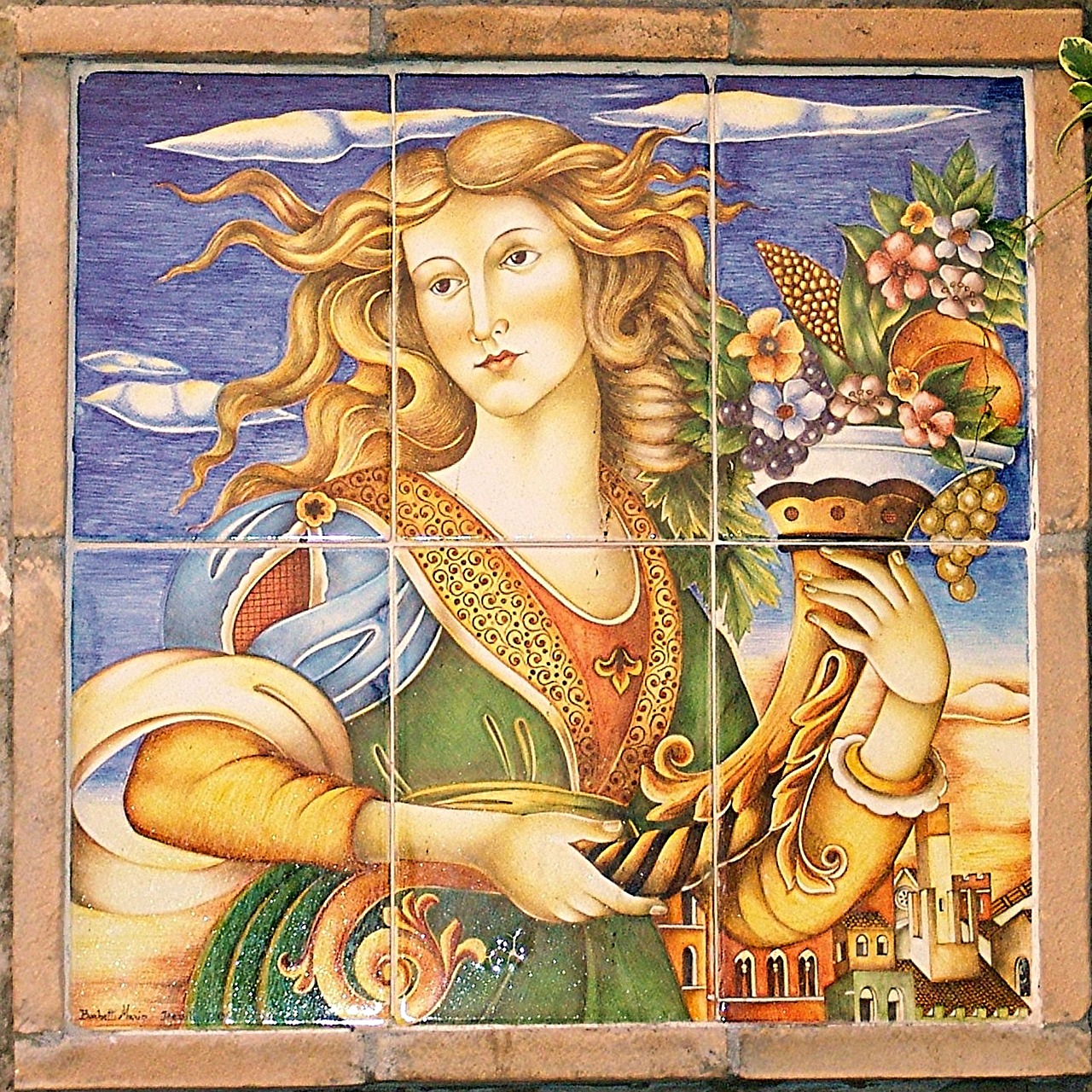 woman, cornucopia, ceramic